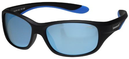 Kindersonnenbrille schwarz matt/blau mit blauspiegel FPD 52-15