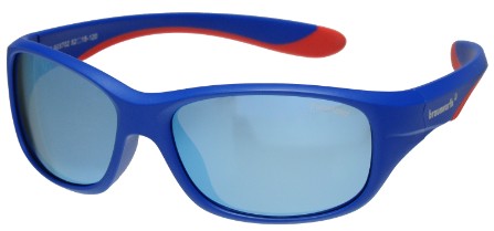 Kindersonnenbrille blau matt/rot mit blauspiegel FPD 52-15